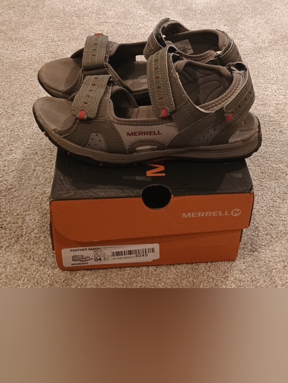 Merrell Boy's Olive & Tan Outdoor Sandals